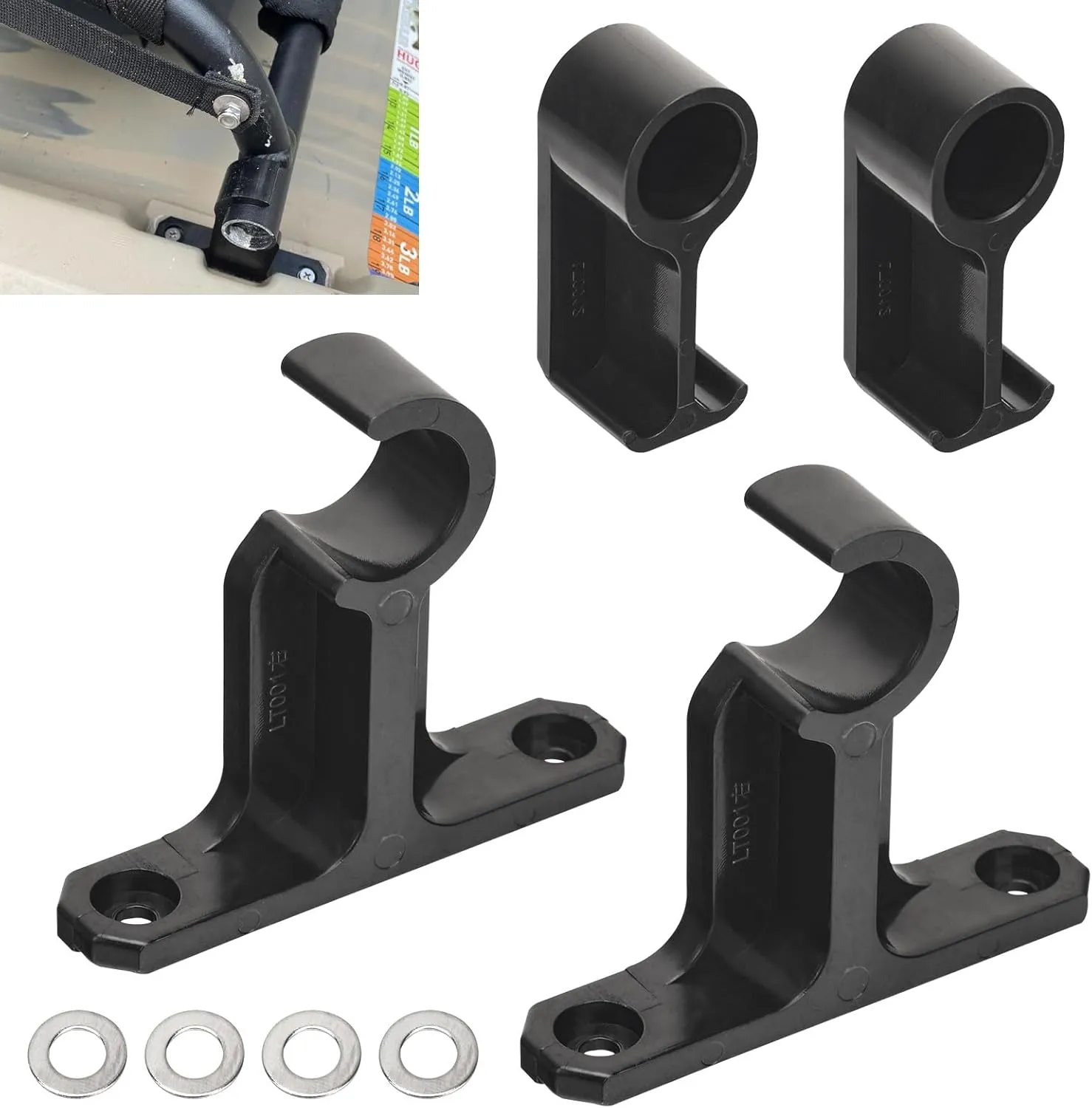 2 Pack Front Risers & Rear Risers Compatible with Lifet-IME Tama-Rack Pro, Ken-ai Pro, and Te-ton Angler Kayaks, Adjustable Seat Height for Increased Comfort