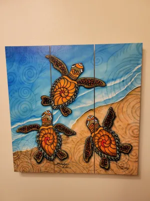 3 Baby Turtles Wall Hanging