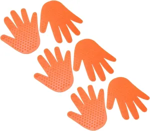 3 Pairs Hand Shaped Floor Markers, Infinite Fun PVC Non Slip Handprints Spot Marker Sports Set for Preschool Education Kindergarten (Orange)