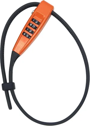 4-Digit Combination Zip Tie Lock -Stainless Steel Cable Bike Lock with resettable Combination secures Helmets, skis, Strollers, Luggage, Kitchen cabinets, French Doors and More(Orange)