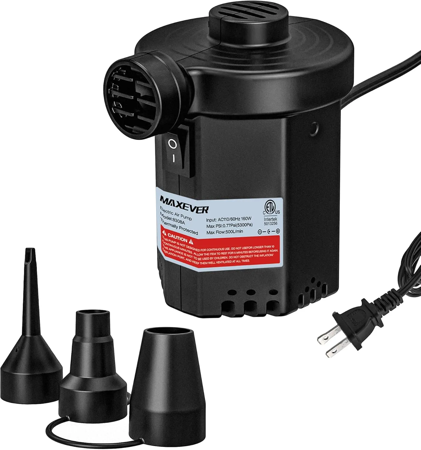 Air Pump Electric for Pool Inflatables: MAXEVER Portable Inflator Deflator for Outdoor Camping - 110V~120V