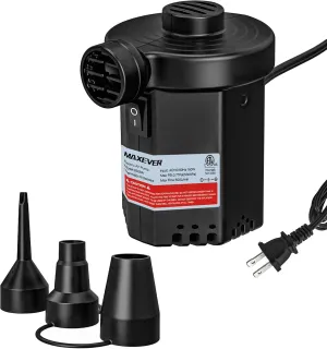 Air Pump Electric for Pool Inflatables: MAXEVER Portable Inflator Deflator for Outdoor Camping - 110V~120V