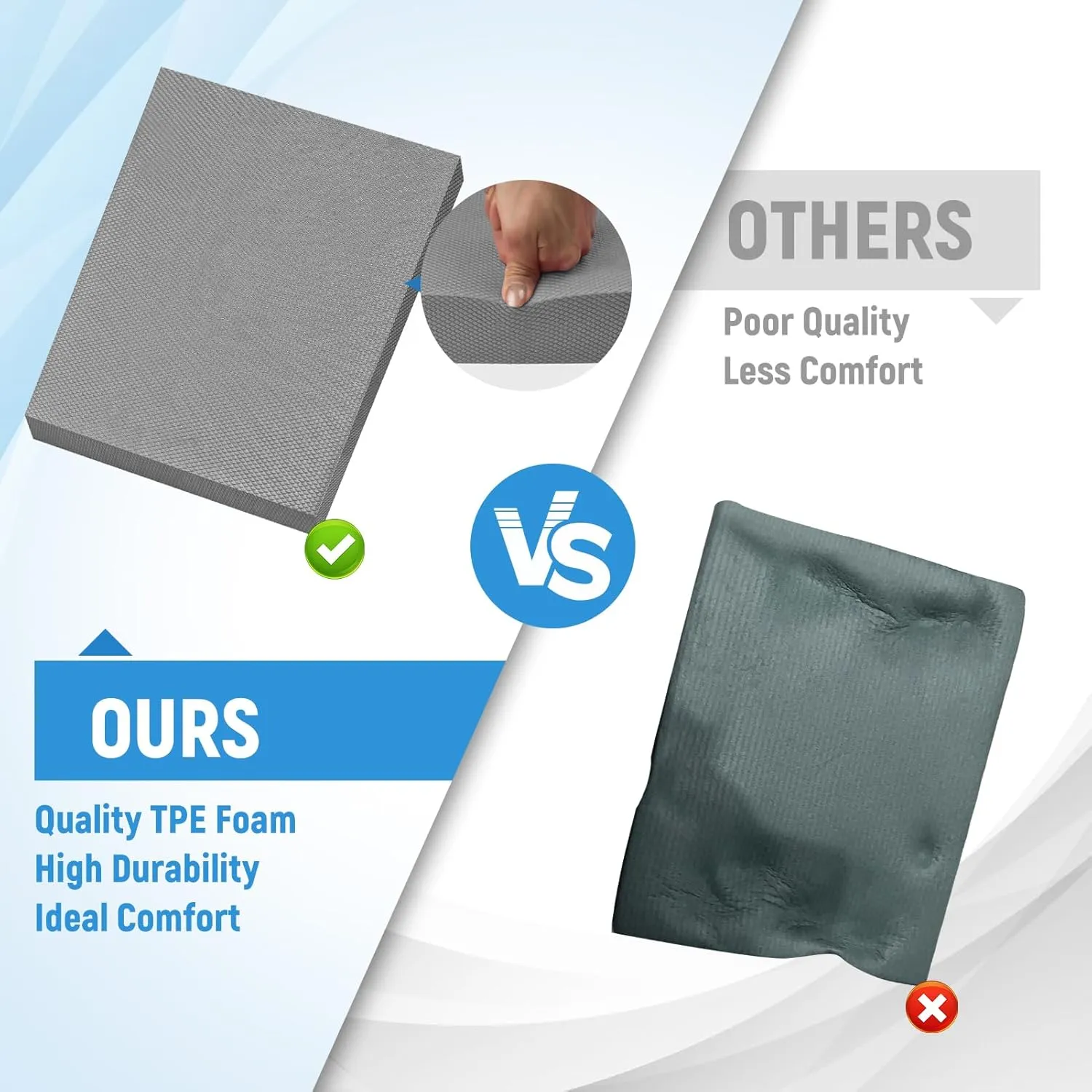 Balance Pad for Exercise,Non-Slip Foam Mat for Fitness,Yoga, Foam Balance Board Physical Therapy, Knee Pad for floor