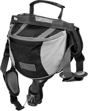 Dog Hiking Backpack, Dog Backpack Harness Dog Saddle Bag Hiking Dog Backpack with Side Pockets for Small Medium Large Dogs(L-Black)