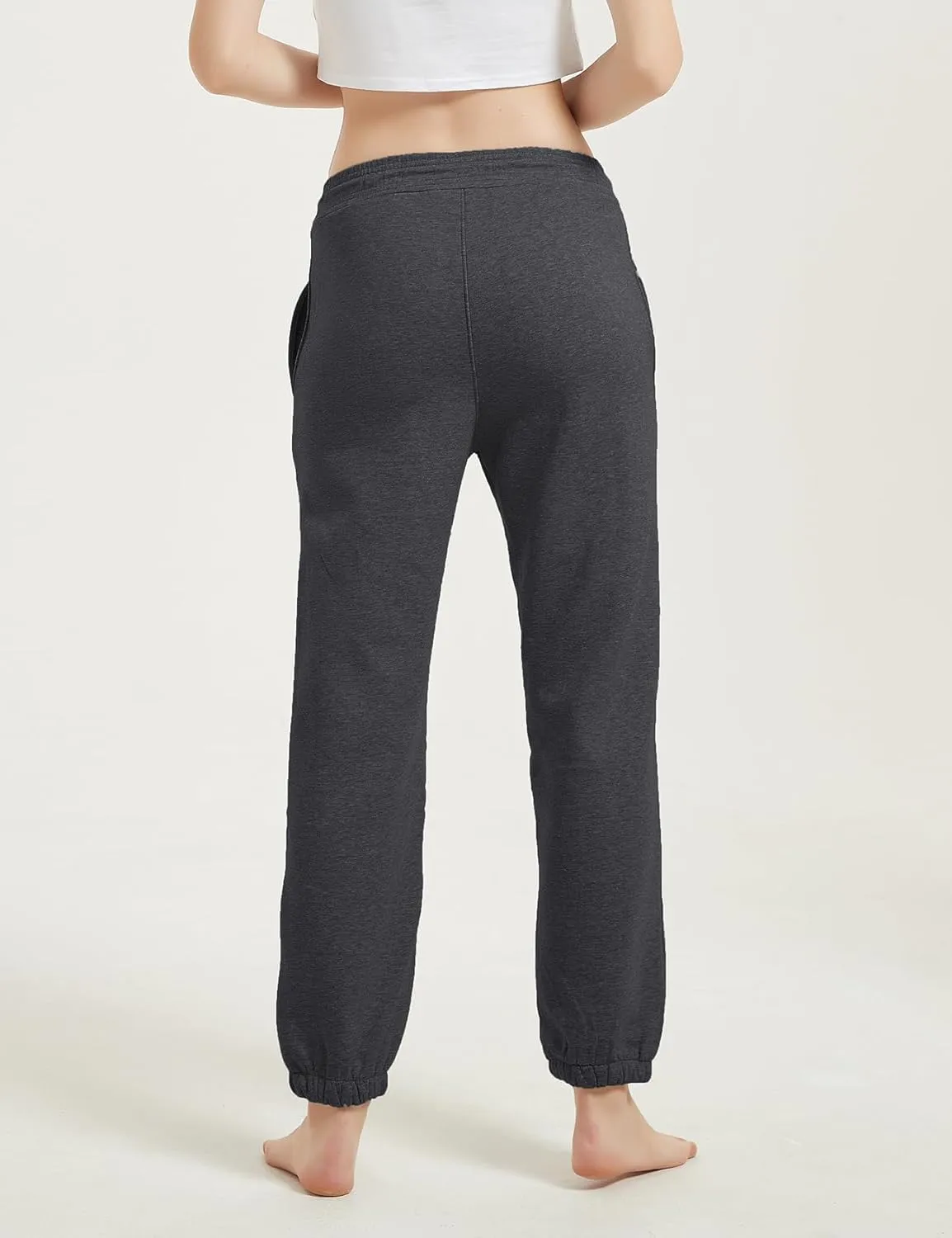 Gihuo Women's Sherpa Lined Sweatpants Winter Warm Fleece Lined Sweatpants with Pockets Fleece Jogger Pants
