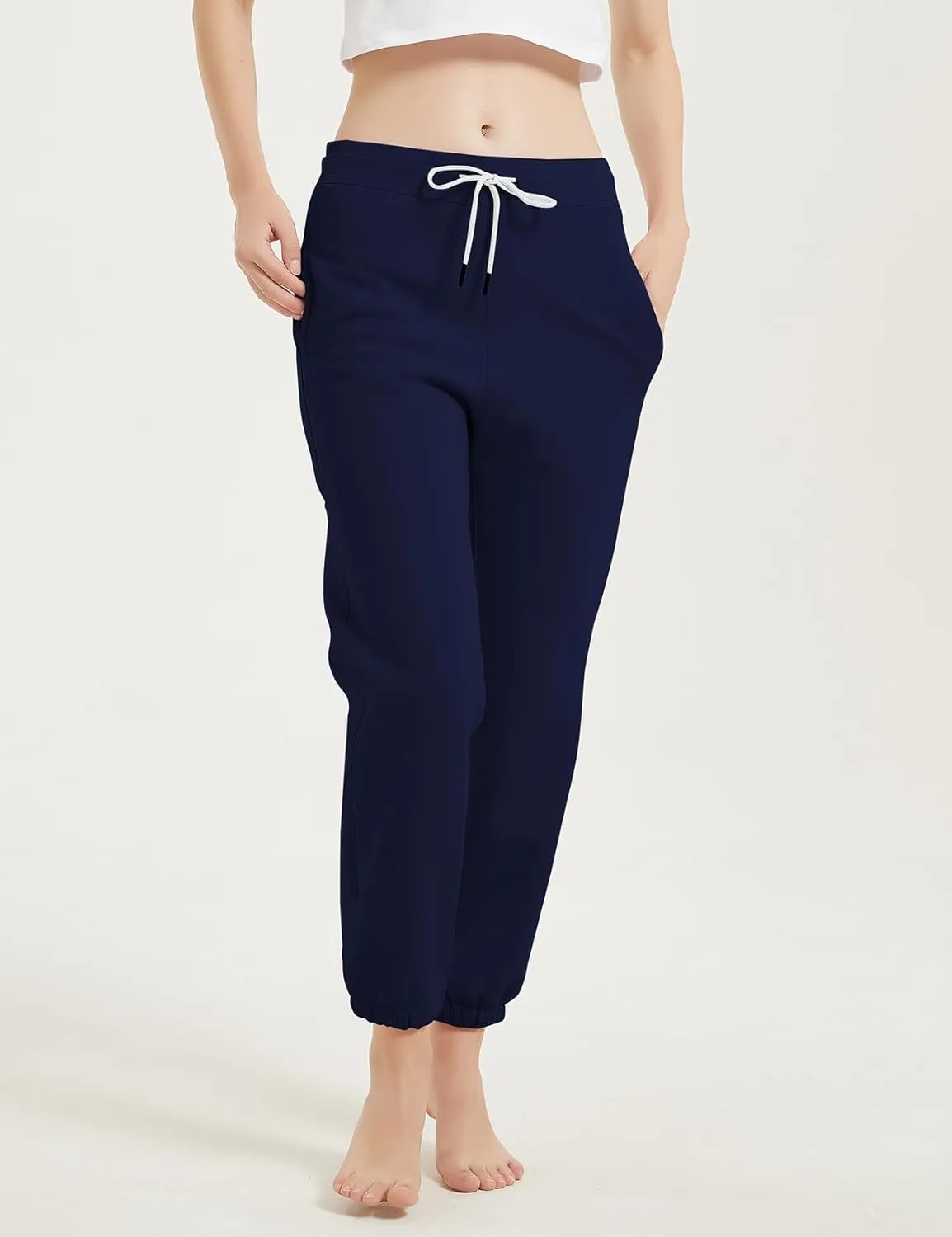 Gihuo Women's Sherpa Lined Sweatpants Winter Warm Fleece Lined Sweatpants with Pockets Fleece Jogger Pants