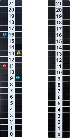 Heavy Duty Steel Scoreboard - Set of 2 with Magnetic Score Keepers for Cornhole, Ladder Toss and More (17.3"H x 2.75"W)