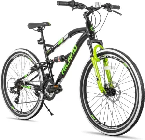 HILAND 26 Inch Mountain Bike, Full-Suspension 21 Speeds Drivetrain, MTB Bicycle for Men Mens Women Bike