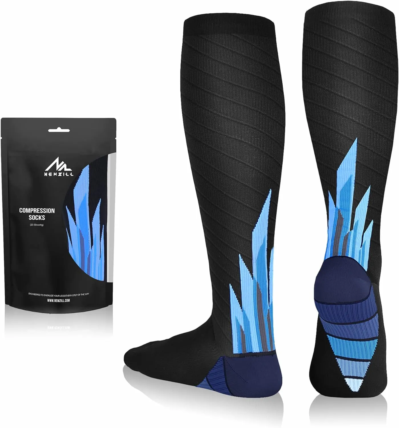 NEWZILL Medical Compression Socks for Women & Men Circulation 20-30 mmHg, Best for Running Athletic Hiking Travel Flight Nurses