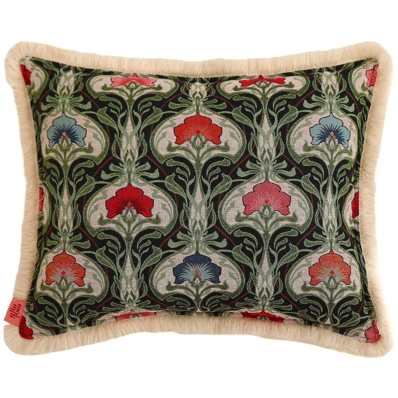 "Green medusa" Pillow with fringe