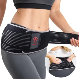 Sacroiliac Belt for Lower Back Pain Relief, Adjustable Hip Brace with Ice Pack, SI Joint Hip Belt for Postpartum Recovery & Lumbar Support (Fits Waist circumference 30-38 Inches)