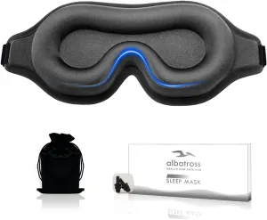 Sleep Eye Mask for Men Women, Lash Extensions 3D Sleeping Mask, Travel Blackout Night Blindfold Eye Shade Cover with Adjustable Strap (Grey-3D)