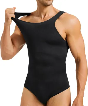 TAILONG Mens Shapewear Tummy Control Full Body Shaper Compression Slimming Bodysuit Sleeveless Undershirts Fajas Para Hombres