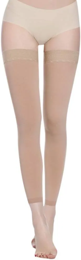 Thigh High Compression Socks, Firm Support 20-30 mmHg Gradient Compression Stockings with Silicone Band. Treatment for Runnin