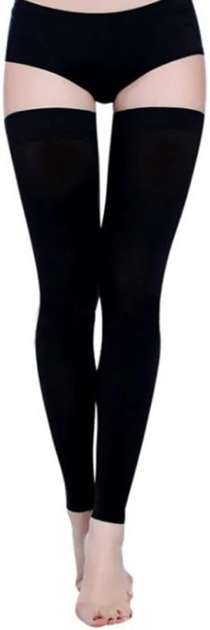 Thigh High Compression Socks, Firm Support 20-30 mmHg Gradient Compression Stockings with Silicone Band. Treatment for Runnin