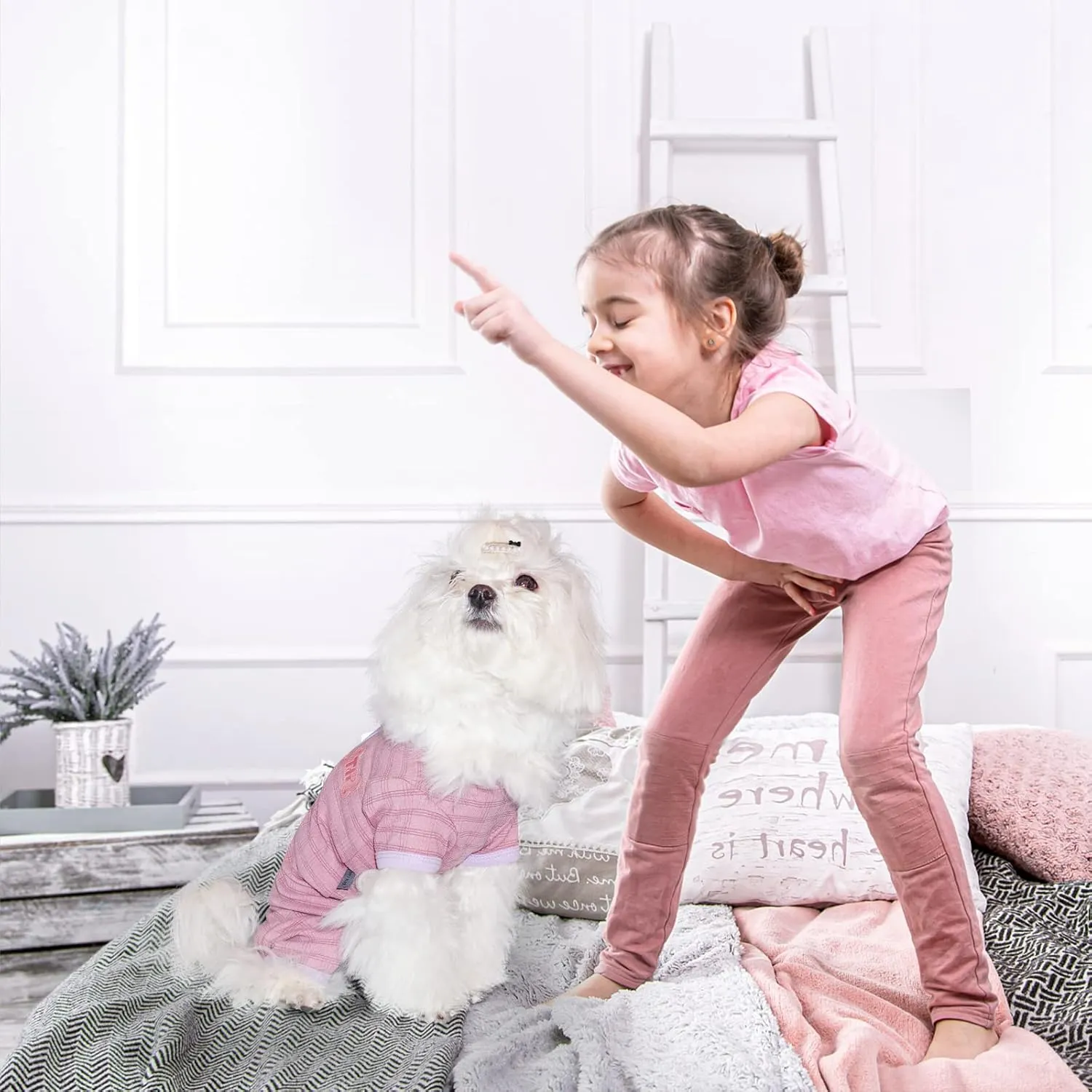TONY HOBY Dog Pajamas, Dog Jumpsuit, Dog Recovery Suit After Surgery for Small Medium Dog (Bean Pink, Girl, XL)