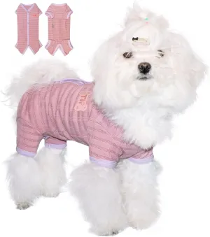 TONY HOBY Dog Pajamas, Dog Jumpsuit, Dog Recovery Suit After Surgery for Small Medium Dog (Bean Pink, Girl, XL)