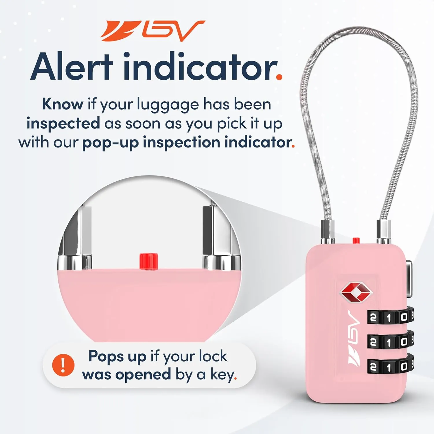 TSA Accepted Luggage Travel Lock, Set-Your-Own Combination Lock for School Gym Locker, Luggage Suitcase Baggage Locks, Filing Cabinets, Toolbox, Case (Pink, 1 Pack)