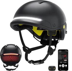 UNIT 1 FARO Smart Bike Helmet | MIPS | Front & Rear LED Lights | Crash Alert | Turn Signals & Brake Lights | Nav Remote Included | Bike, E-Bike, Scooter Certified | iOS & Android App
