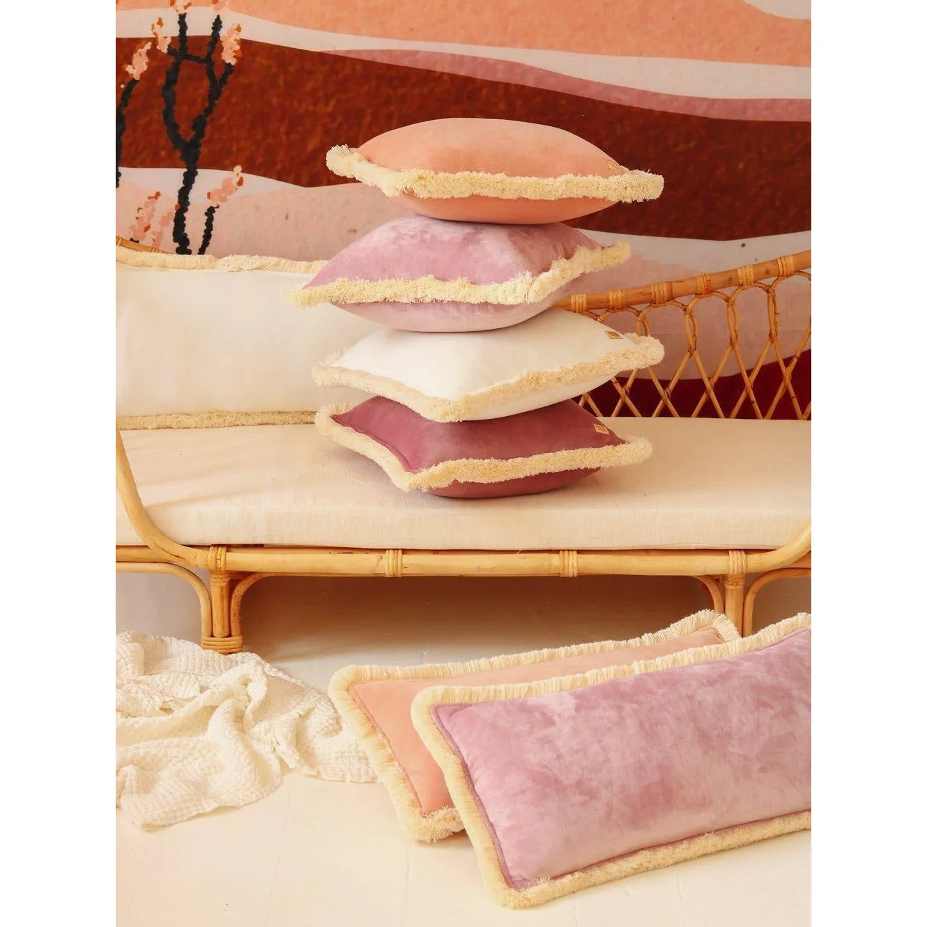 Velvet Pillow with fringe