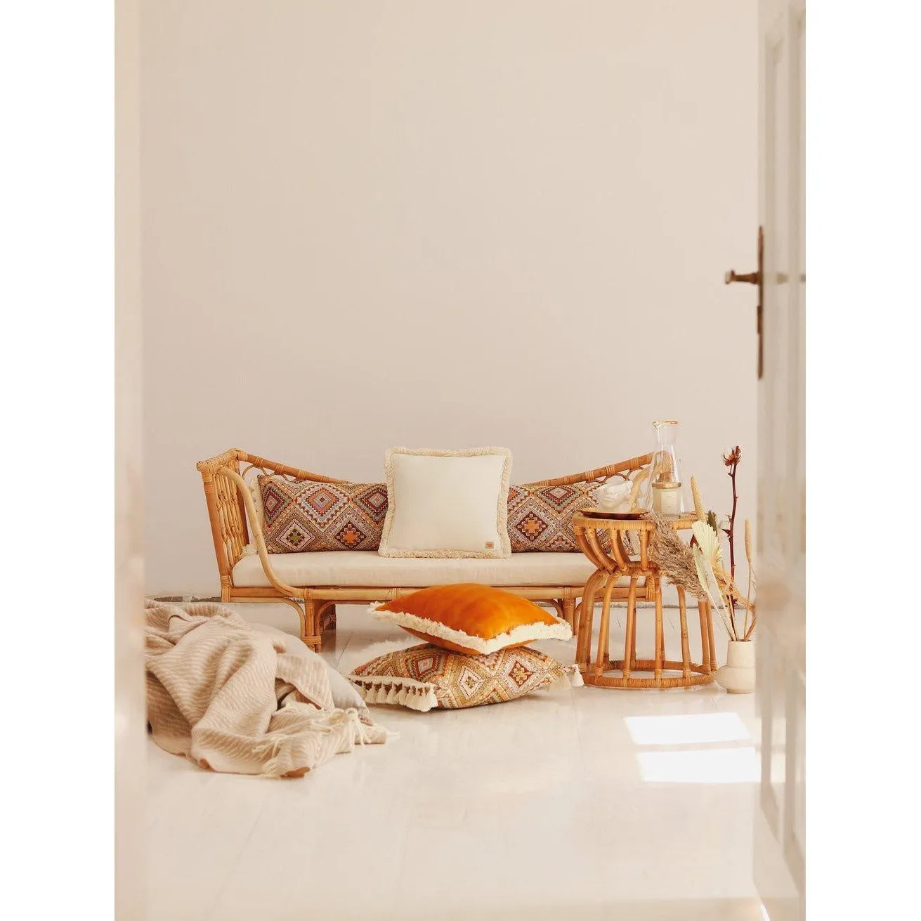 Velvet Pillow with fringe
