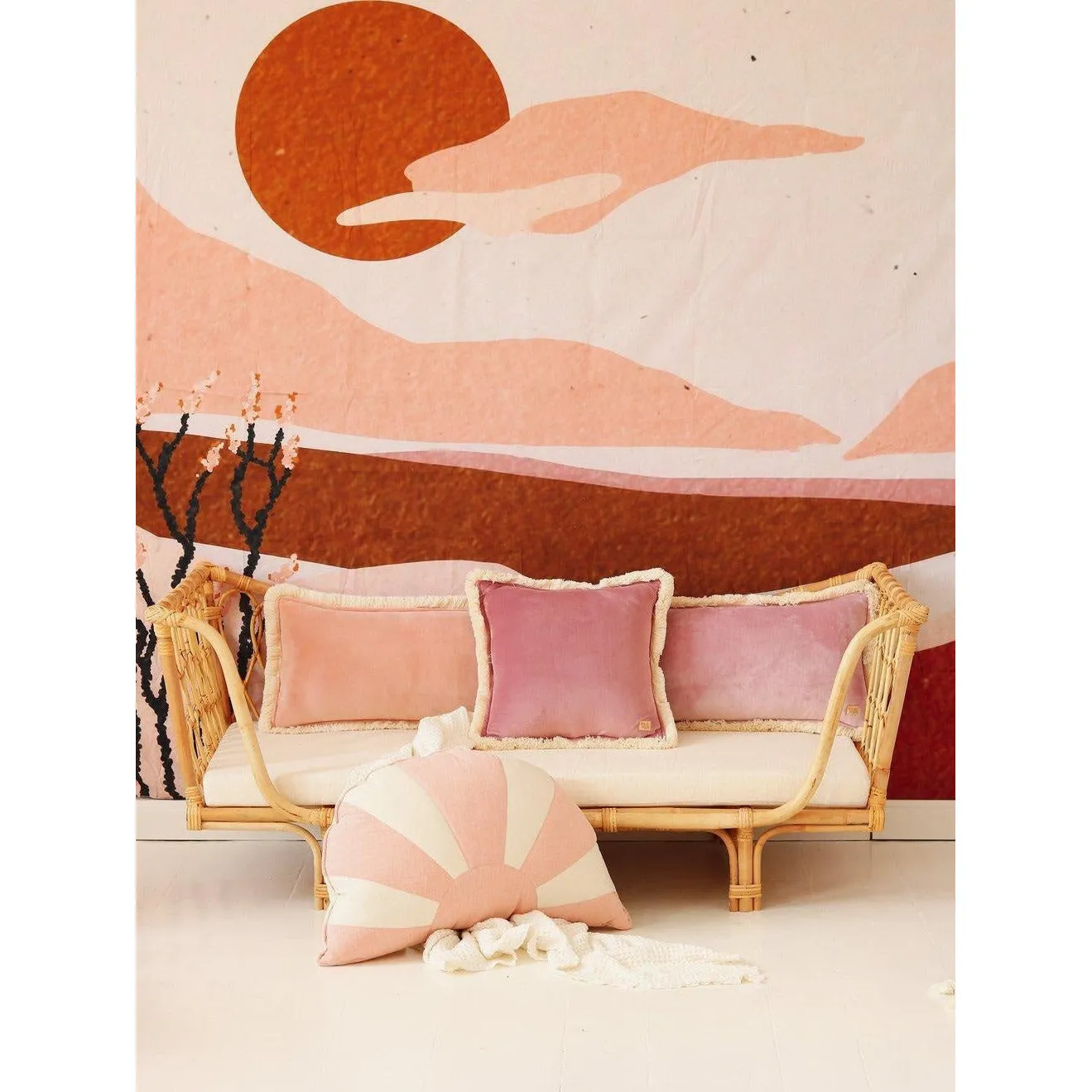 Velvet Pillow with fringe