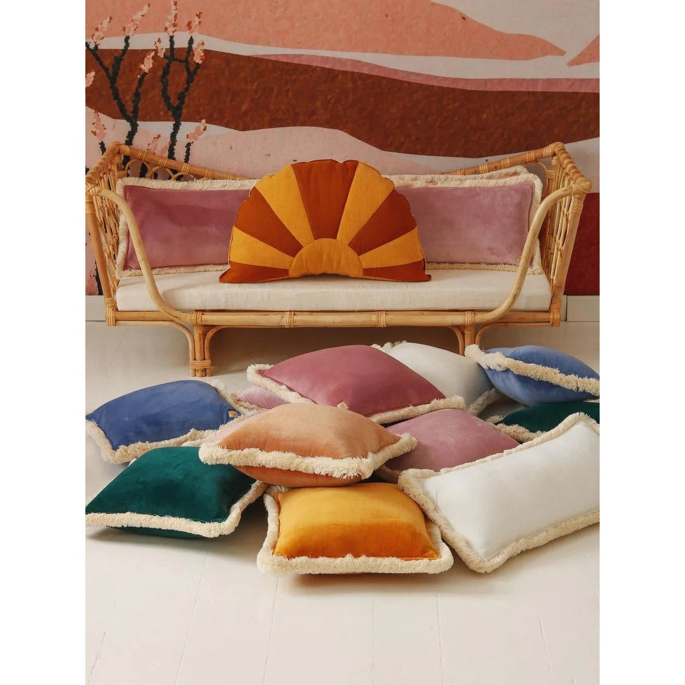 Velvet Pillow with fringe